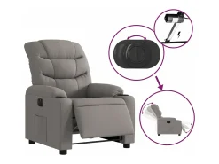 Poltrona|vidaxl Poltrona elétrica reclinável tecido cinzento-acastanhado Taupe