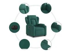 vidaxl Poltrona elétrica reclinável/elevatória tecido -escuro^ Poltrona
