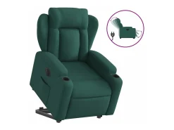 vidaxl Poltrona elétrica reclinável/elevatória tecido -escuro^ Poltrona