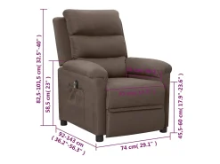 Poltrona*vidaxl Poltrona elétrica reclinável tecido cinzento-acastanhado Taupe