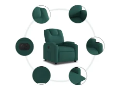 Poltrona*vidaxl Poltrona elétrica reclinável tecido -escuro Verde