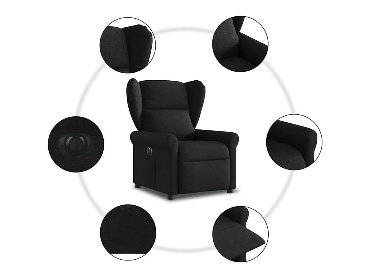 Poltrona| Poltrona elétrica reclinável tecido SHL259330 Preto