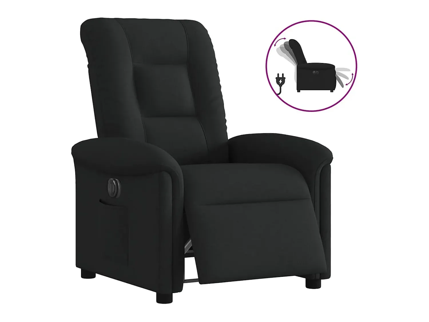 Poltrona* Poltrona elétrica reclinável tecido SHL865999 Preto