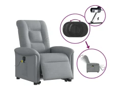 Poltrona| Poltrona elétrica reclinável massagens tecido -claro SHL275941 Cinzento