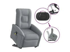 Poltrona| Poltrona elétrica reclinável massagens tecido -claro SHL275941 Cinzento