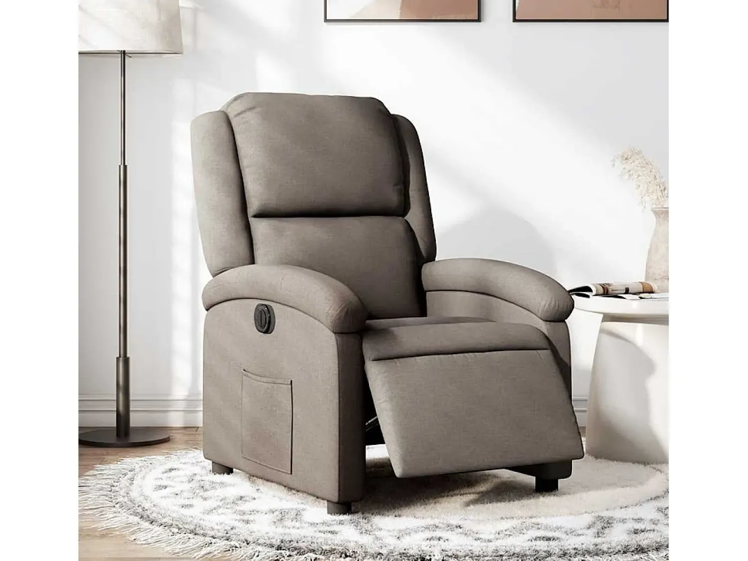 Poltrona| Poltrona elétrica reclinável tecido cinzento-acastanhado SHL148283 Taupe