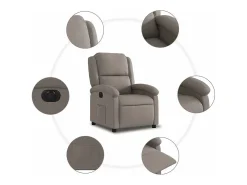 Poltrona| Poltrona elétrica reclinável tecido cinzento-acastanhado SHL148283 Taupe
