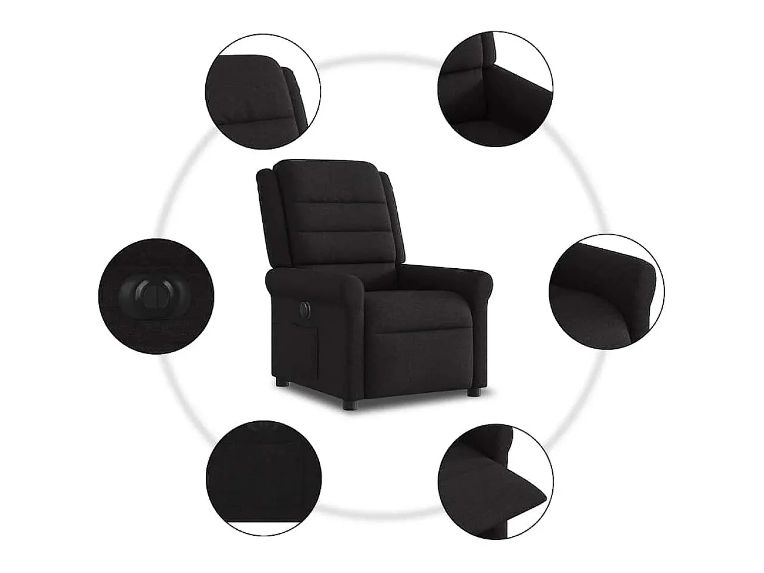 Poltrona| Poltrona elétrica reclinável tecido SHL916233 Preto