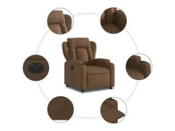 Poltrona*vidaxl Poltrona elétrica reclinável tecido Castanho