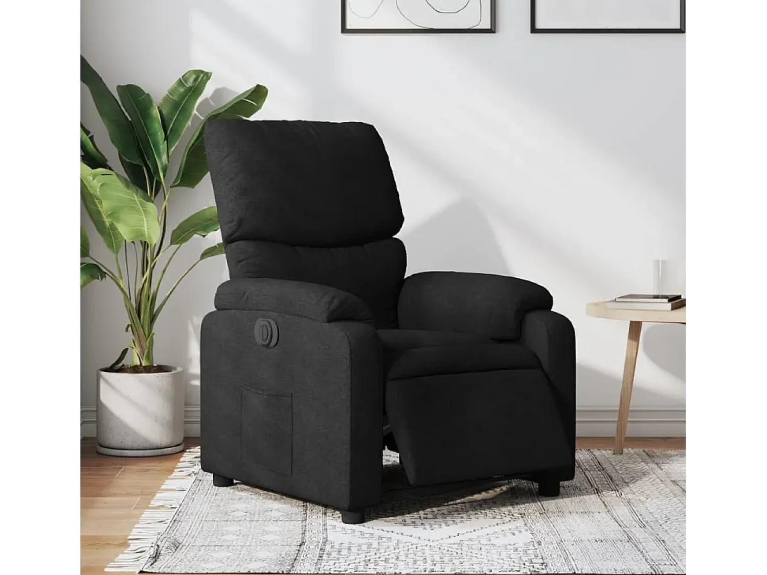 Poltrona elétrica reclinável tecido SHL95735 Preto