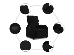 Poltrona elétrica reclinável tecido SHL95735 Preto