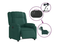 Hot Poltrona elétrica reclinável tecido verde-escuro SHL827912 Verde pinho