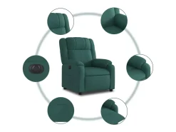 Hot Poltrona elétrica reclinável tecido verde-escuro SHL827912 Verde pinho