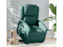 Hot Poltrona elétrica reclinável/elevatória tecido verde-escuro SHL175877 Verde pinho