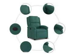 Hot Poltrona elétrica reclinável/elevatória tecido verde-escuro SHL175877 Verde pinho