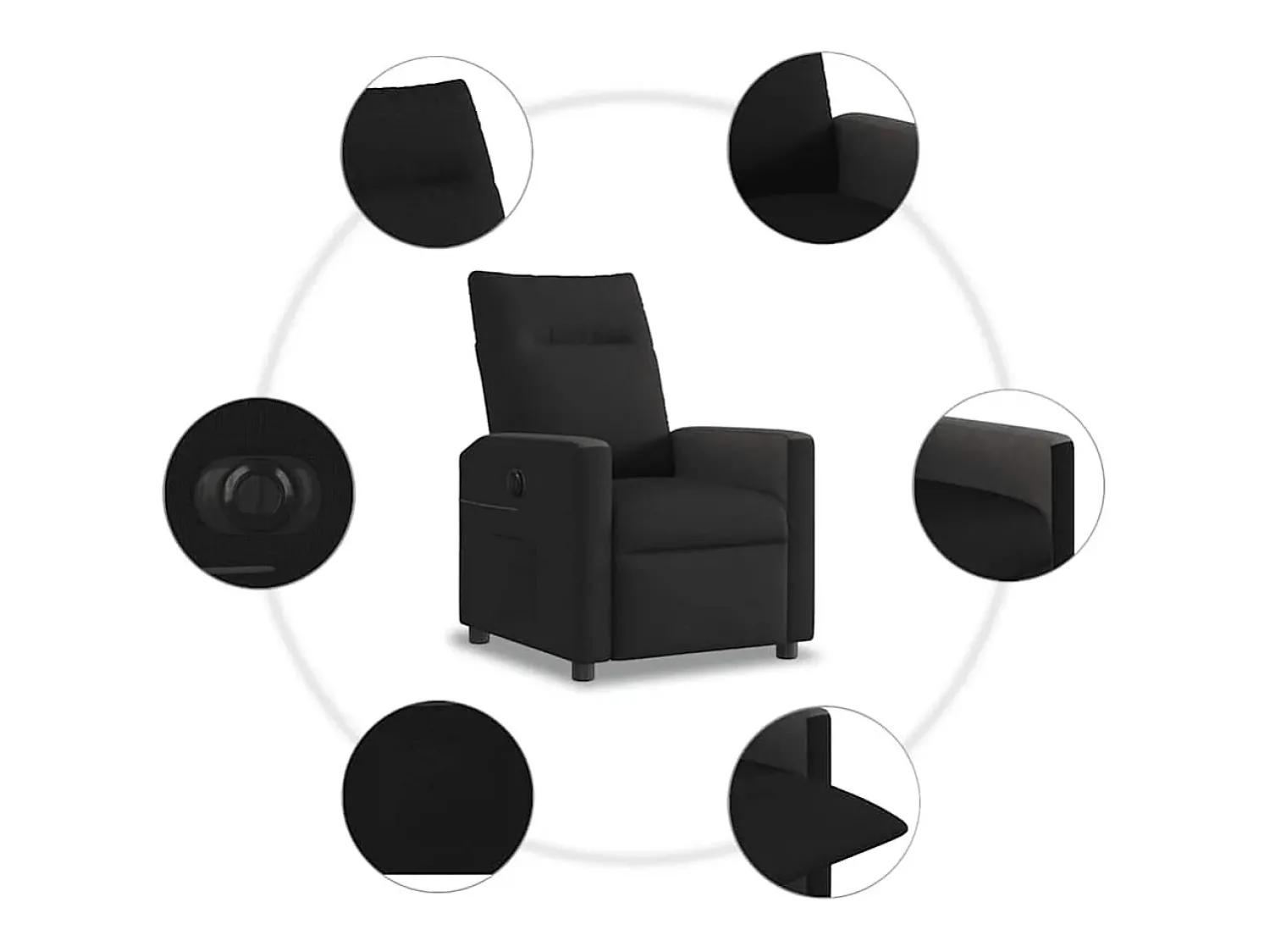 Poltrona| Poltrona elétrica reclinável tecido SHL166546 Preto