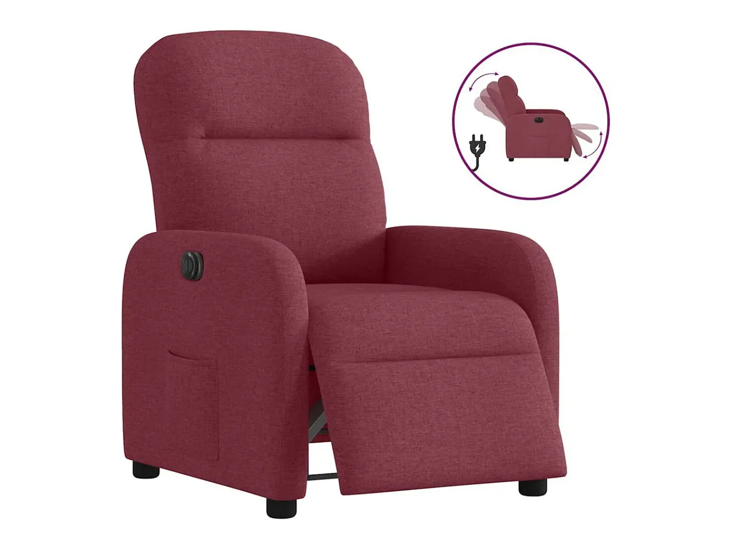 Poltrona* Poltrona elétrica reclinável tecido tinto SHL809307 Vermelho