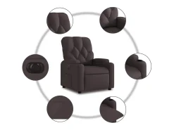 Poltrona elétrica reclinável tecido -escuro SHL710682^ Poltrona