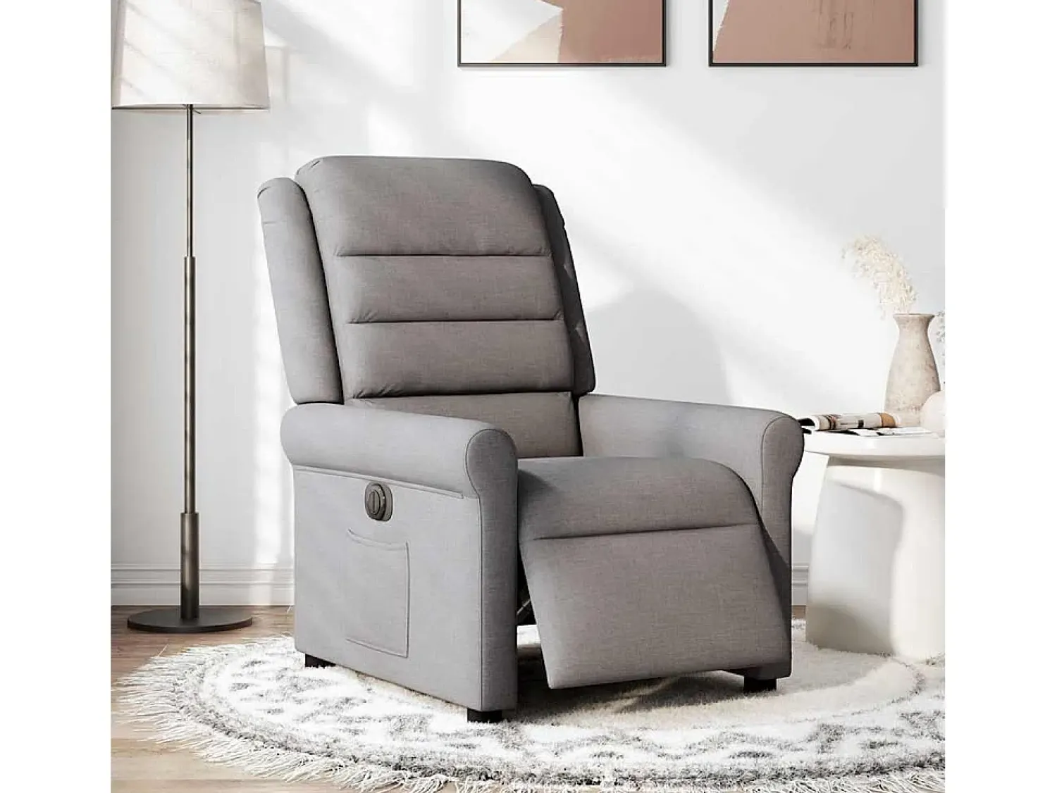 Poltrona* Poltrona elétrica reclinável tecido cinzento-acastanhado SHL965458 Taupe