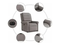 Poltrona* Poltrona elétrica reclinável tecido cinzento-acastanhado SHL965458 Taupe