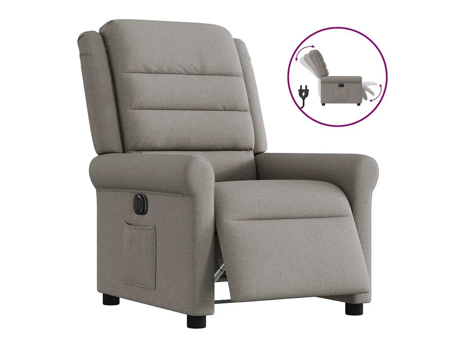 Poltrona* Poltrona elétrica reclinável tecido cinzento-acastanhado SHL965458 Taupe