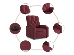 Poltrona* Poltrona elétrica reclinável tecido tinto SHL408710 Vermelho