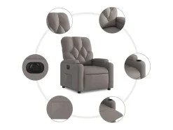 New Poltrona elétrica reclinável tecido cinzento-acastanhado SHL95284 Taupe