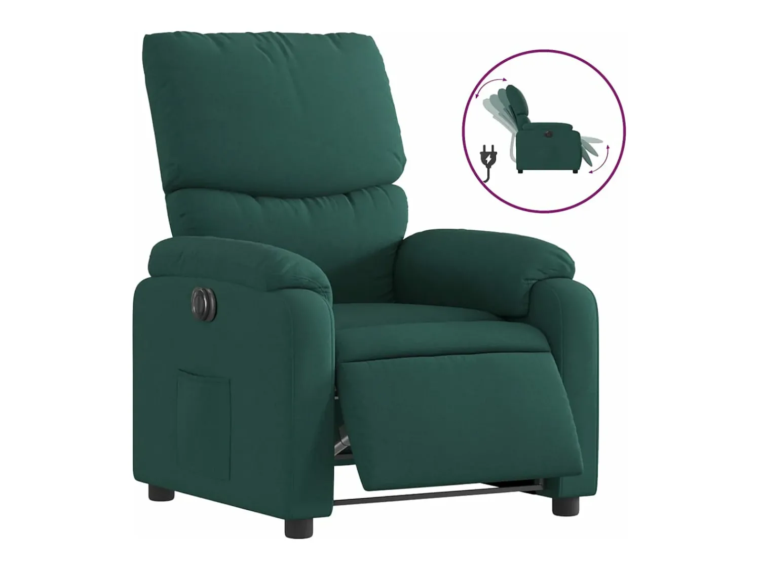 Poltrona| Poltrona elétrica reclinável tecido -escuro PT607176 Verde