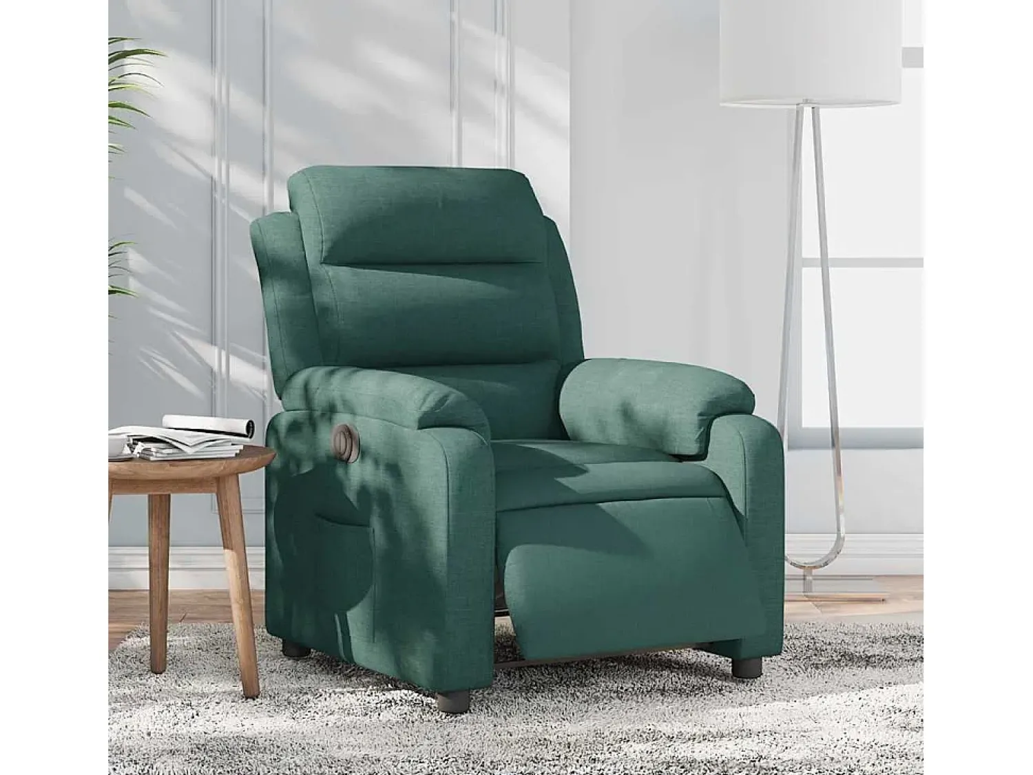 Poltrona elétrica reclinável tecido verde-escuro SHL687987^ Poltrona