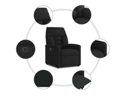 Online Poltrona elétrica reclinável tecido SHL599112 Preto