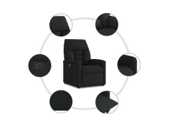 Online Poltrona elétrica reclinável tecido SHL599112 Preto