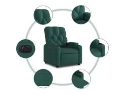 Best Poltrona elétrica reclinável tecido verde-escuro SHL338060 Verde pinho