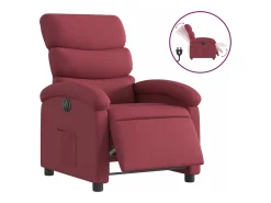 vidaxl Poltrona elétrica reclinável tecido tinto^ Poltrona