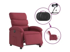 vidaxl Poltrona elétrica reclinável tecido tinto^ Poltrona