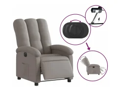 Poltrona|vidaxl Poltrona elétrica reclinável tecido cinzento-acastanhado Taupe