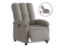Poltrona|vidaxl Poltrona elétrica reclinável tecido cinzento-acastanhado Taupe