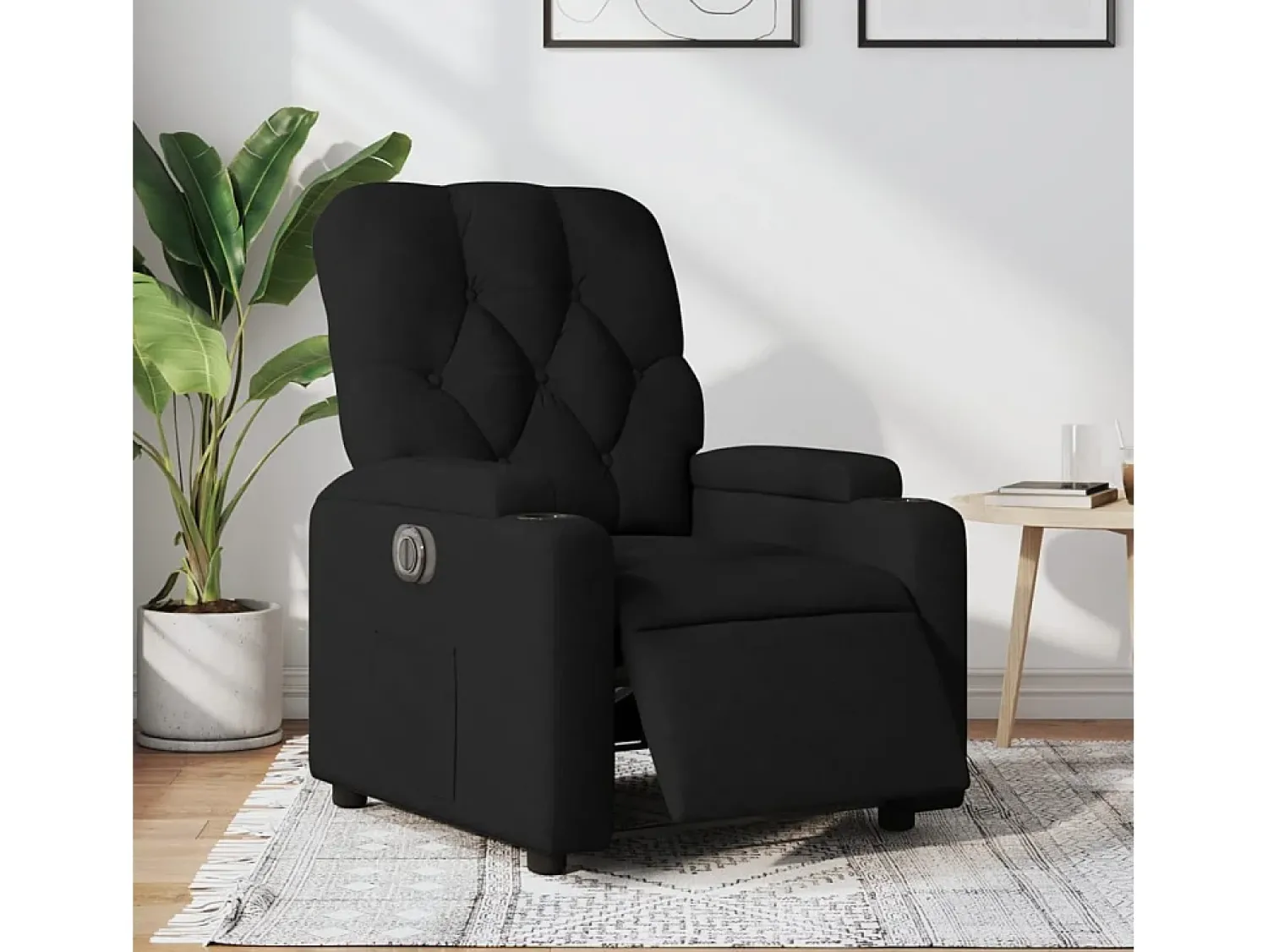 Poltrona elétrica reclinável tecido SHL666372 Preto