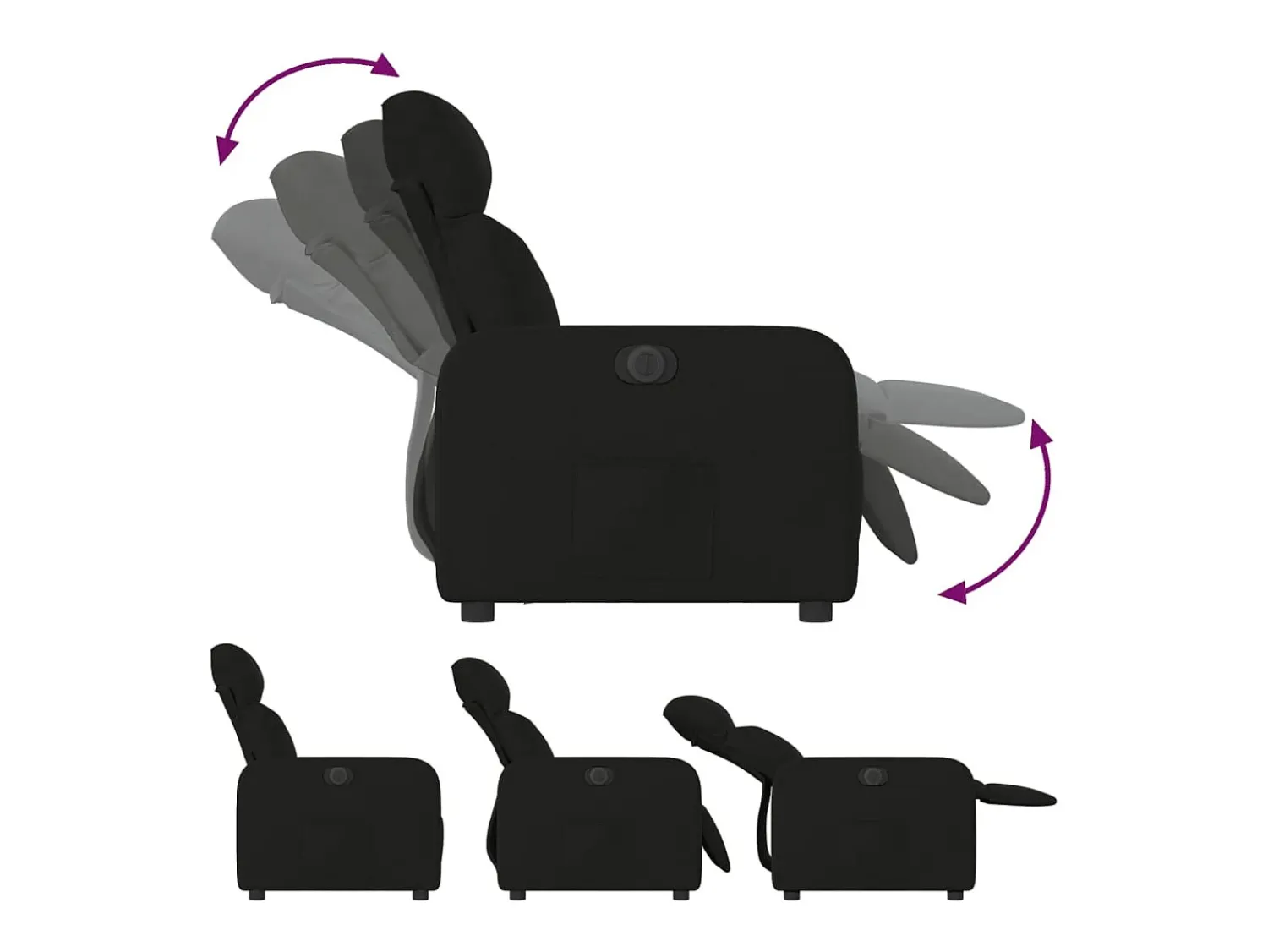 Poltrona* Poltrona elétrica reclinável tecido SHL758273 Preto