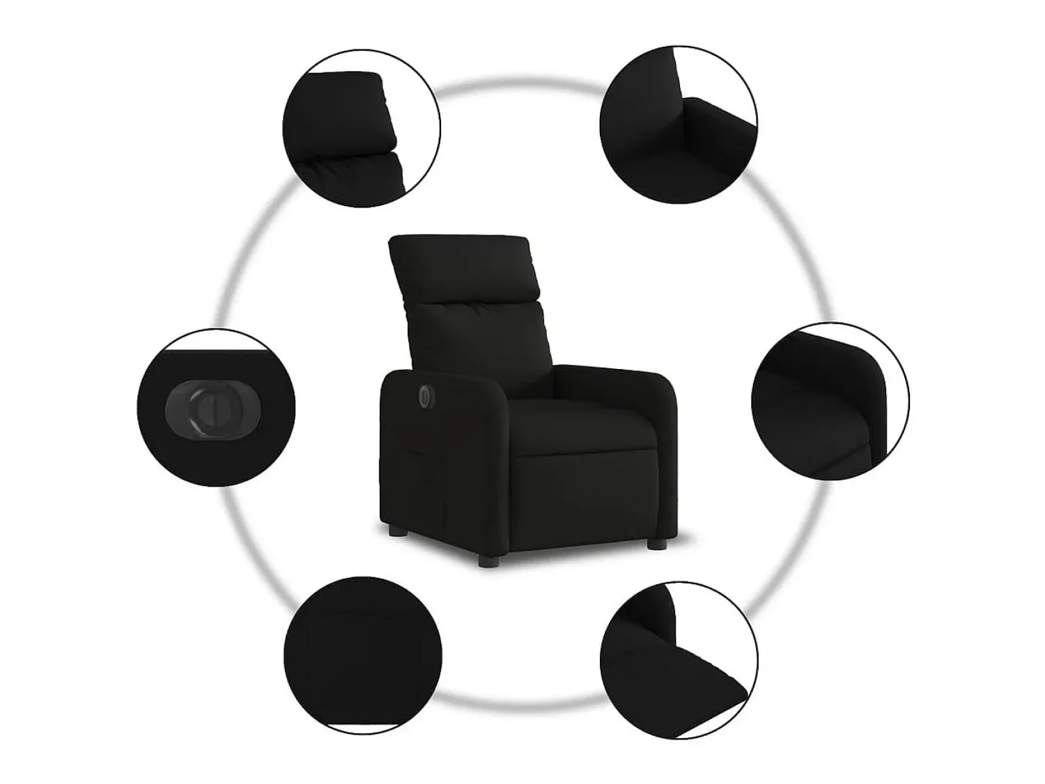 Poltrona* Poltrona elétrica reclinável tecido SHL758273 Preto