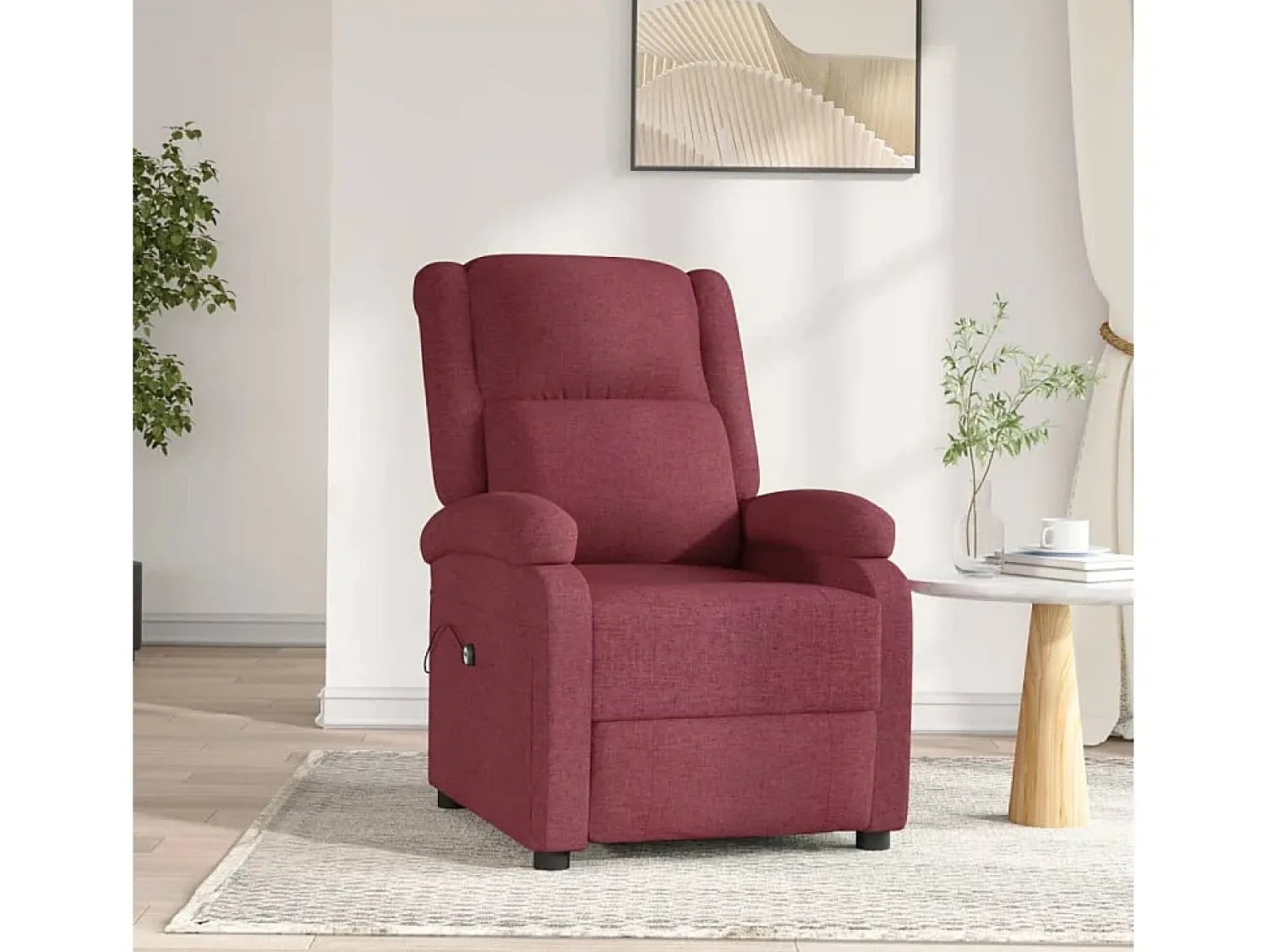 Best Poltrona elétrica reclinável tecido tinto SHL57925 Vermelho