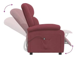 Best Poltrona elétrica reclinável tecido tinto SHL57925 Vermelho