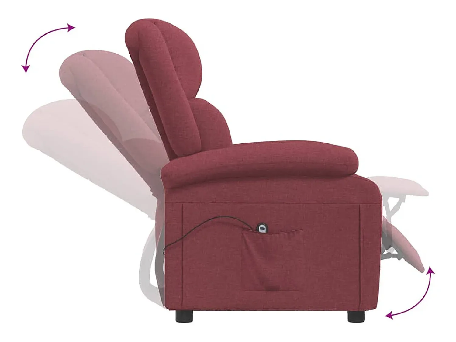 Best Poltrona elétrica reclinável tecido tinto SHL57925 Vermelho
