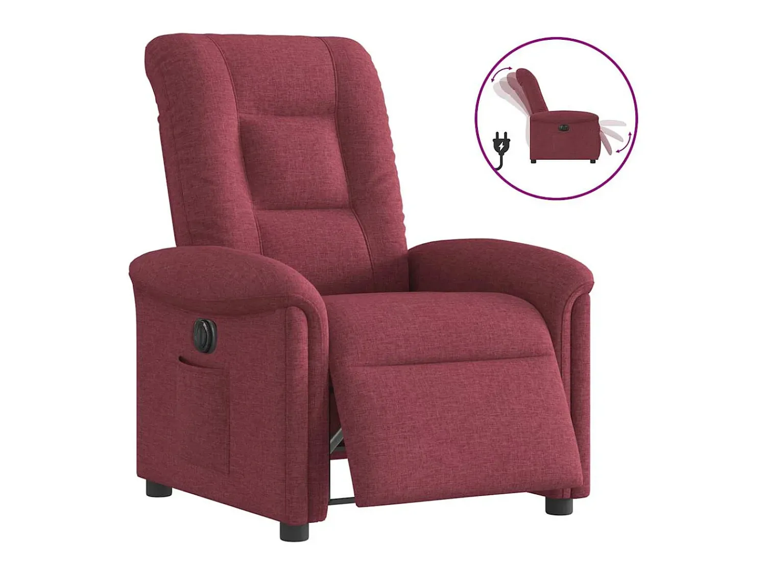 Poltrona elétrica reclinável tecido tinto SHL600653^ Poltrona