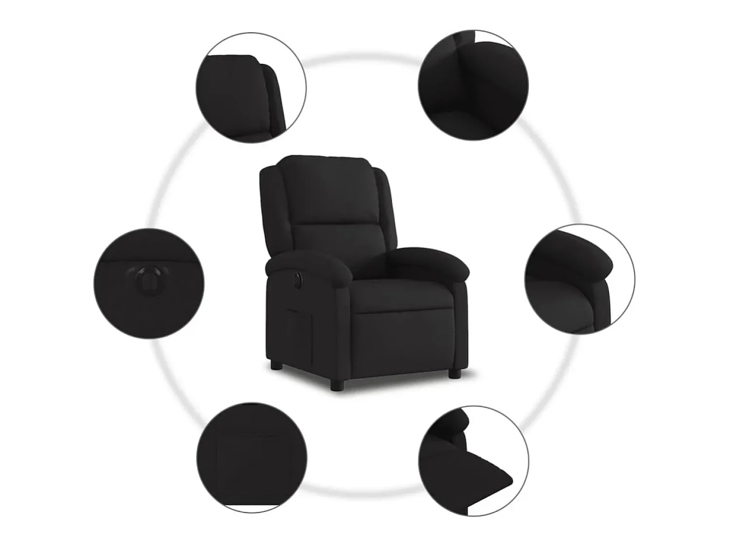 Poltrona* Poltrona elétrica reclinável tecido SHL339345 Preto