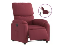 Sale Poltrona elétrica reclinável tecido tinto PT155302 Vermelho