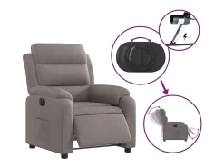 Discount Poltrona elétrica reclinável tecido cinzento-acastanhado SHL674617 Taupe