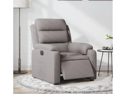 Discount Poltrona elétrica reclinável tecido cinzento-acastanhado SHL674617 Taupe