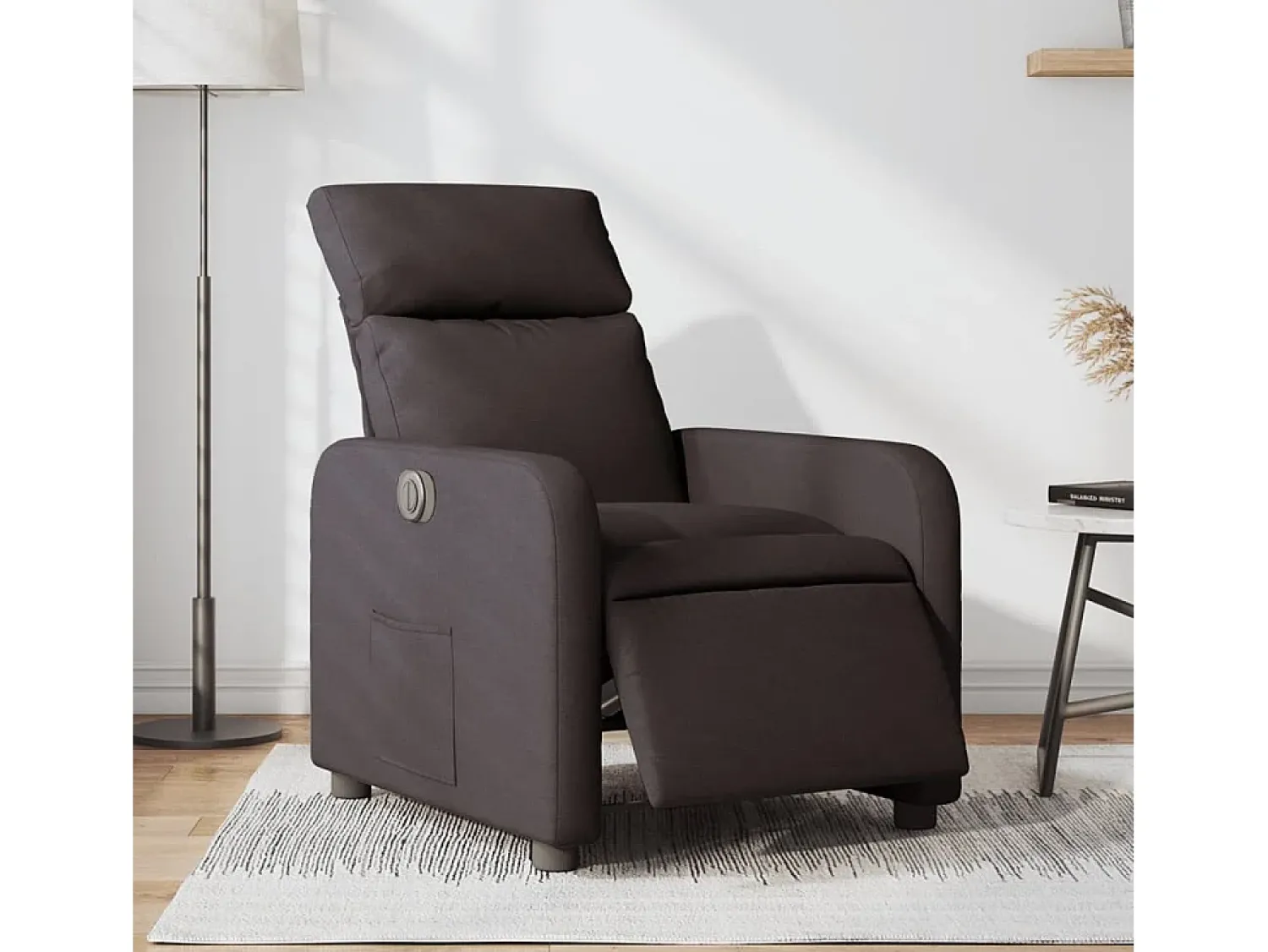 Poltrona elétrica reclinável tecido -escuro SHL255450^ Poltrona