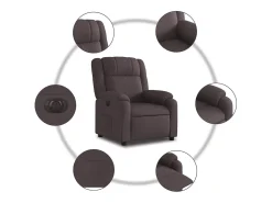 New Poltrona elétrica reclinável tecido -escuro SHL857608 Castanho