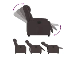 New Poltrona elétrica reclinável tecido -escuro SHL857608 Castanho